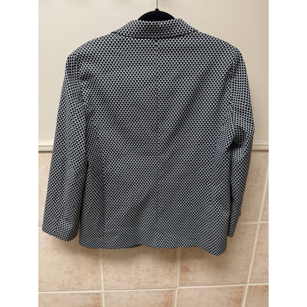 Elena Miro Black & White Geometric blazer. Single Breasted. Womens. Sz 10 - Picture 12 of 16
